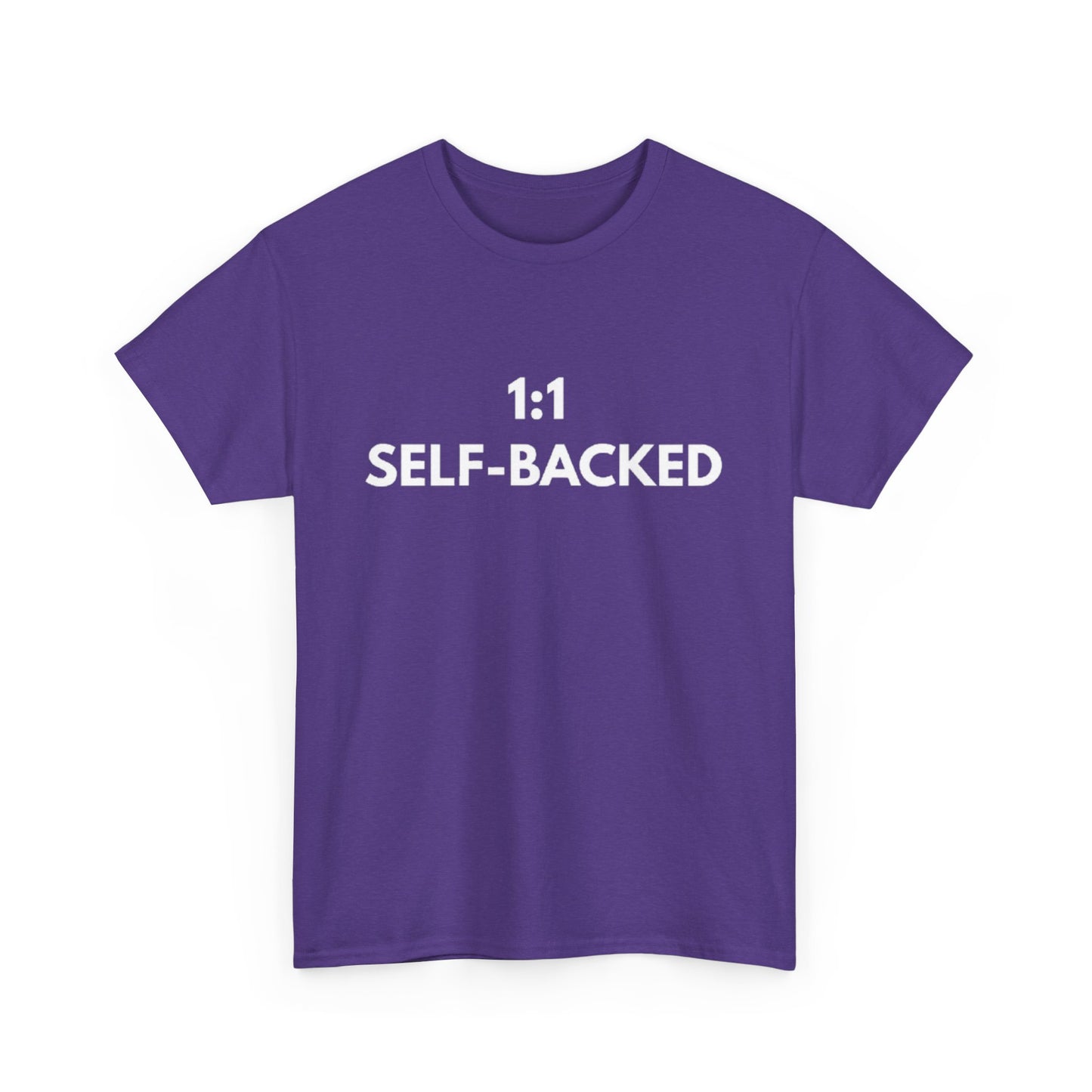 Unisex Heavy Cotton Tee with '1:1 SELF-BACKED' Design - Casual Wear, Gifts for Motivation, Self-Care, Everyday Comfort, Statement Tee