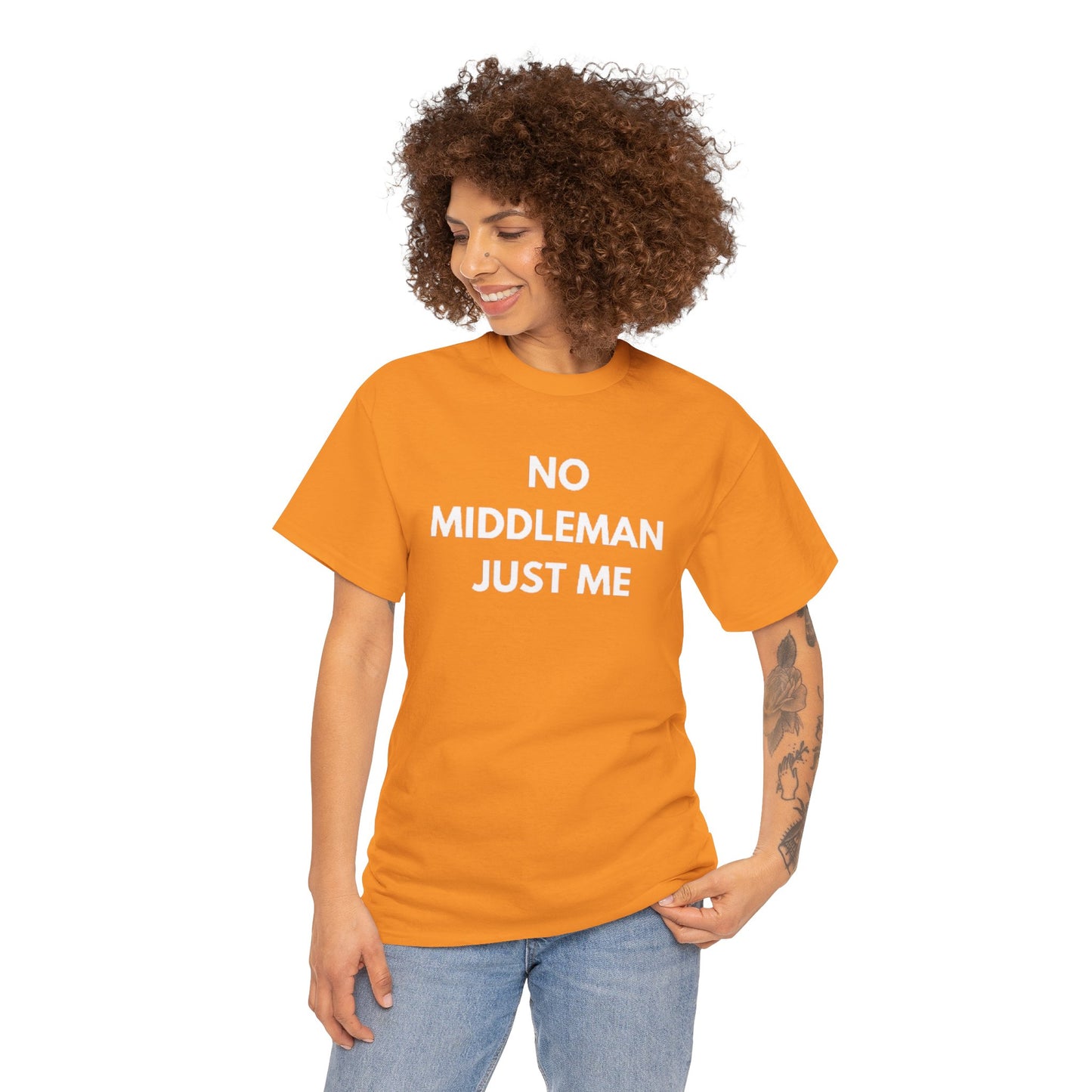 Unisex Tee - 'No Middleman Just Me' Statement Shirt, Casual Wear, Gift for Entrepreneurs, Summer Outfit, Everyday Style