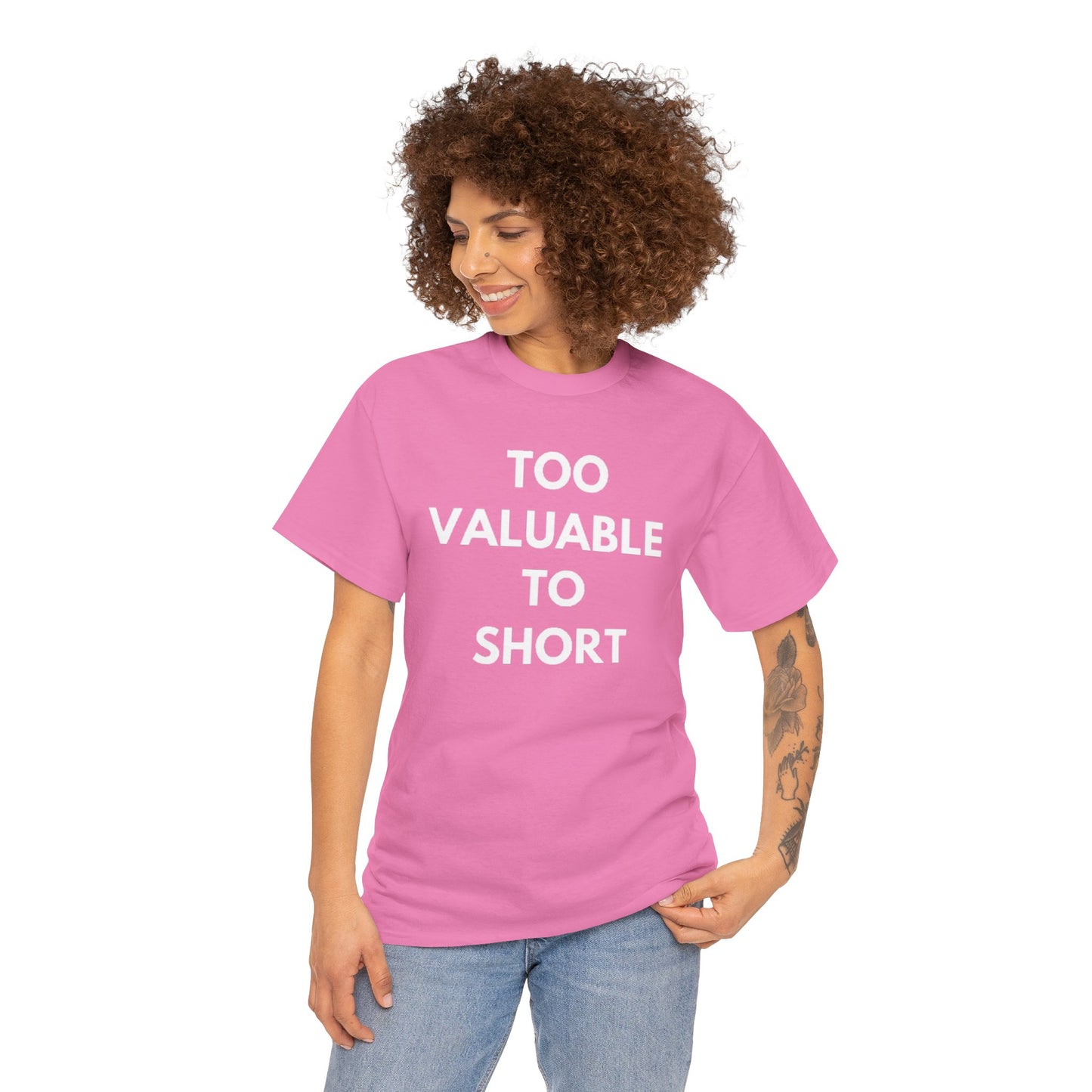 Too Valuable to Short Unisex Heavy Cotton Tee | Casual Wear, Gift for Friends, Everyday Comfort, Statement T-Shirt, Birthday Gift