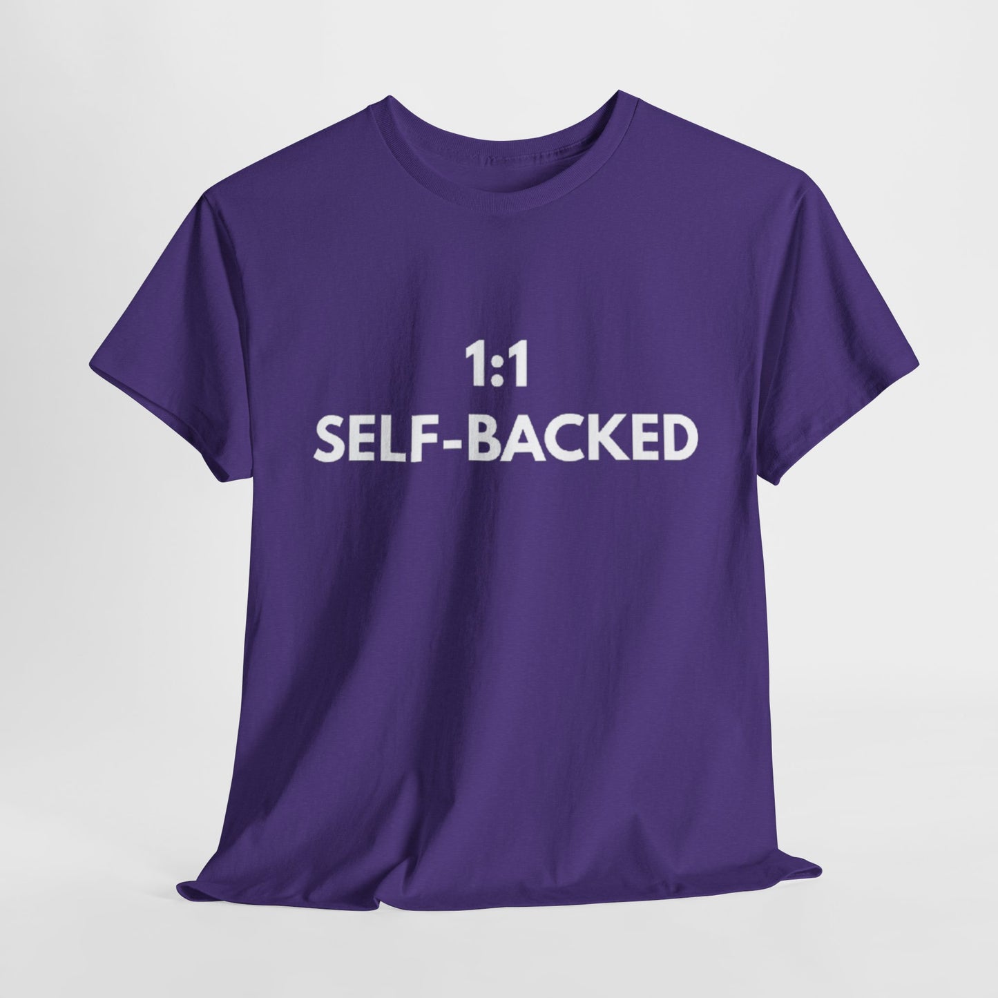 Unisex Heavy Cotton Tee with '1:1 SELF-BACKED' Design - Casual Wear, Gifts for Motivation, Self-Care, Everyday Comfort, Statement Tee