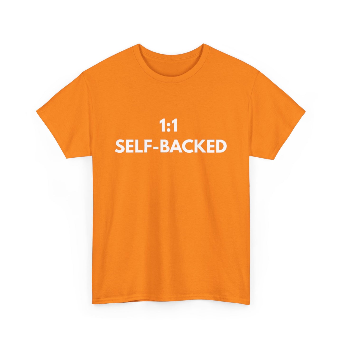 Unisex Heavy Cotton Tee with '1:1 SELF-BACKED' Design - Casual Wear, Gifts for Motivation, Self-Care, Everyday Comfort, Statement Tee