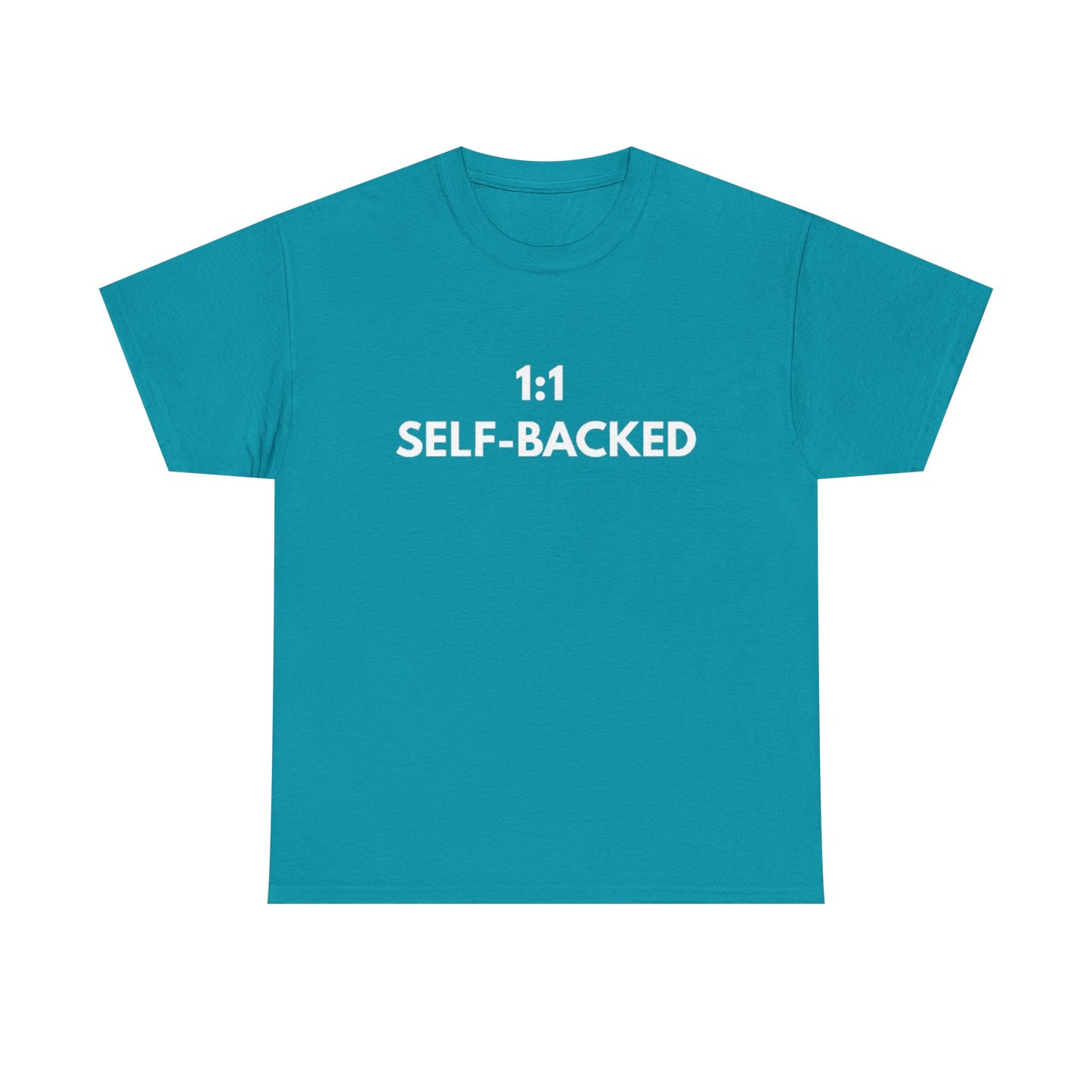 Unisex Heavy Cotton Tee with '1:1 SELF-BACKED' Design - Casual Wear, Gifts for Motivation, Self-Care, Everyday Comfort, Statement Tee