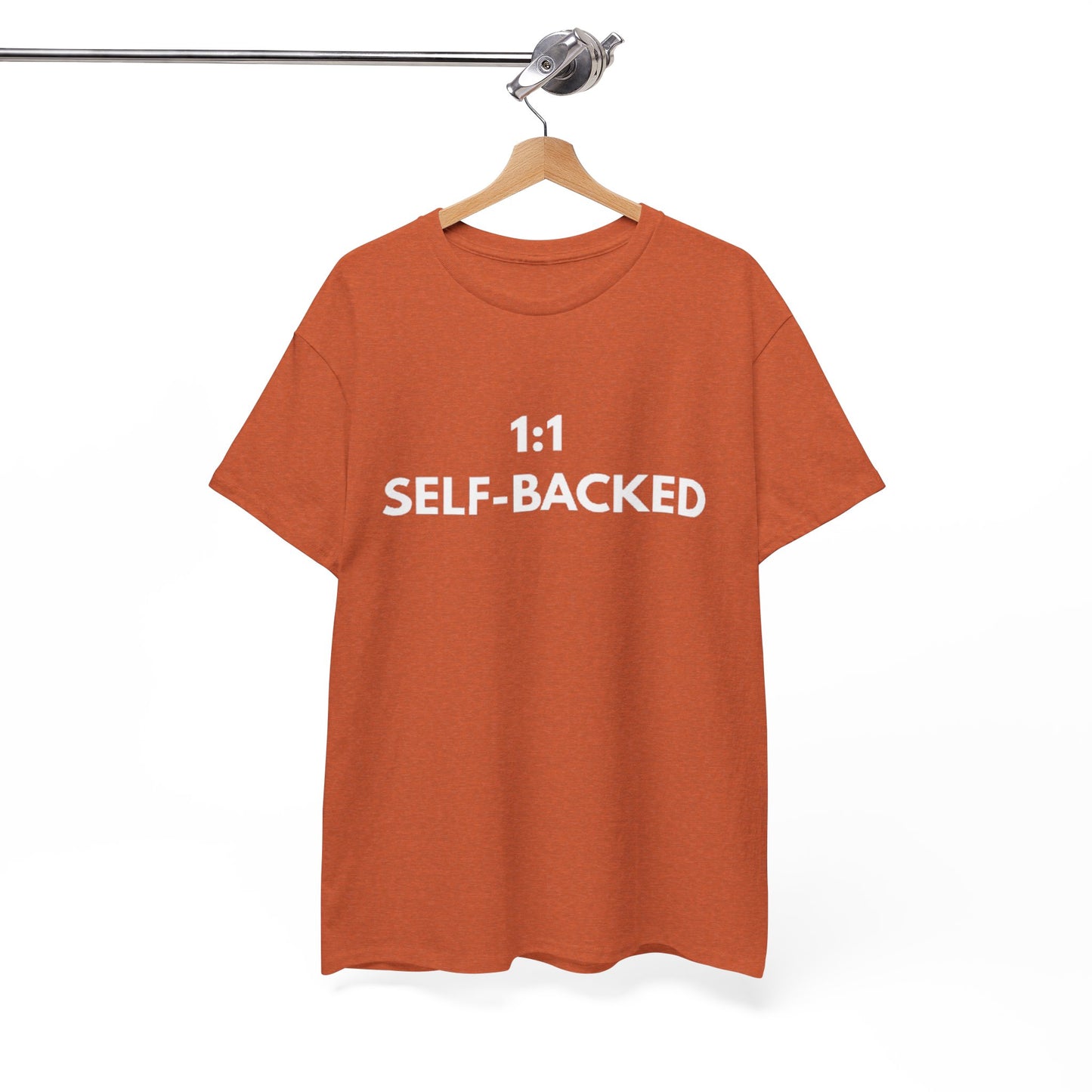 Unisex Heavy Cotton Tee with '1:1 SELF-BACKED' Design - Casual Wear, Gifts for Motivation, Self-Care, Everyday Comfort, Statement Tee