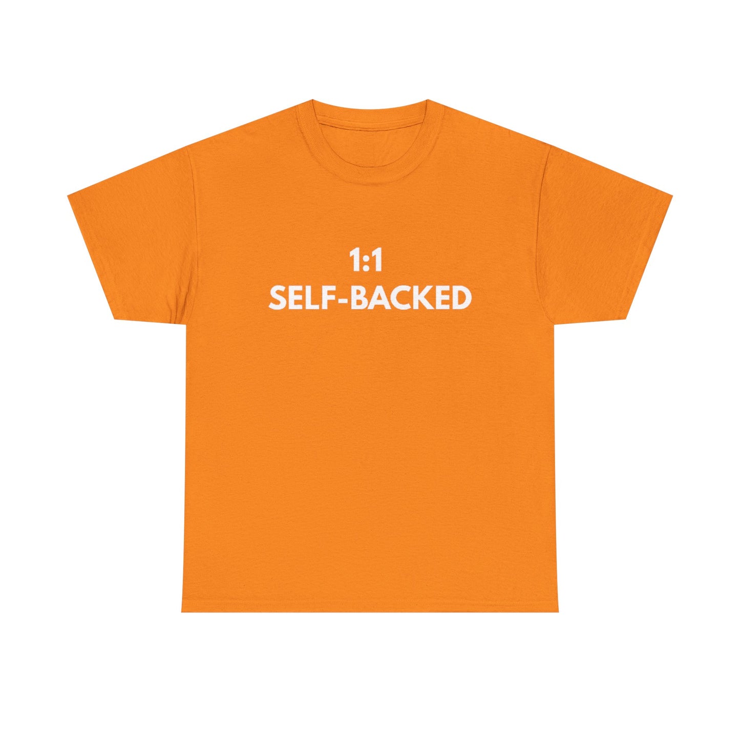 Unisex Heavy Cotton Tee with '1:1 SELF-BACKED' Design - Casual Wear, Gifts for Motivation, Self-Care, Everyday Comfort, Statement Tee