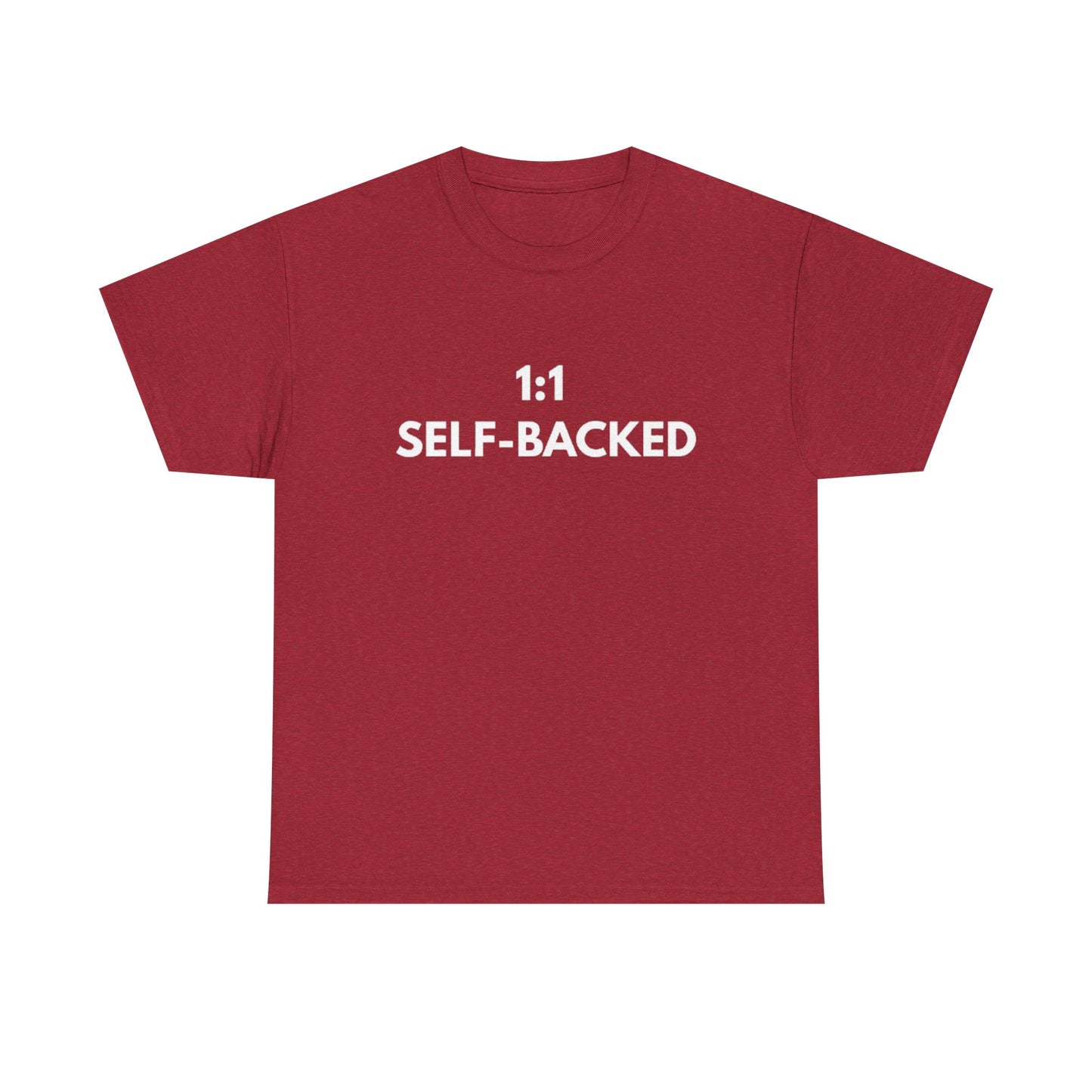 Unisex Heavy Cotton Tee with '1:1 SELF-BACKED' Design - Casual Wear, Gifts for Motivation, Self-Care, Everyday Comfort, Statement Tee