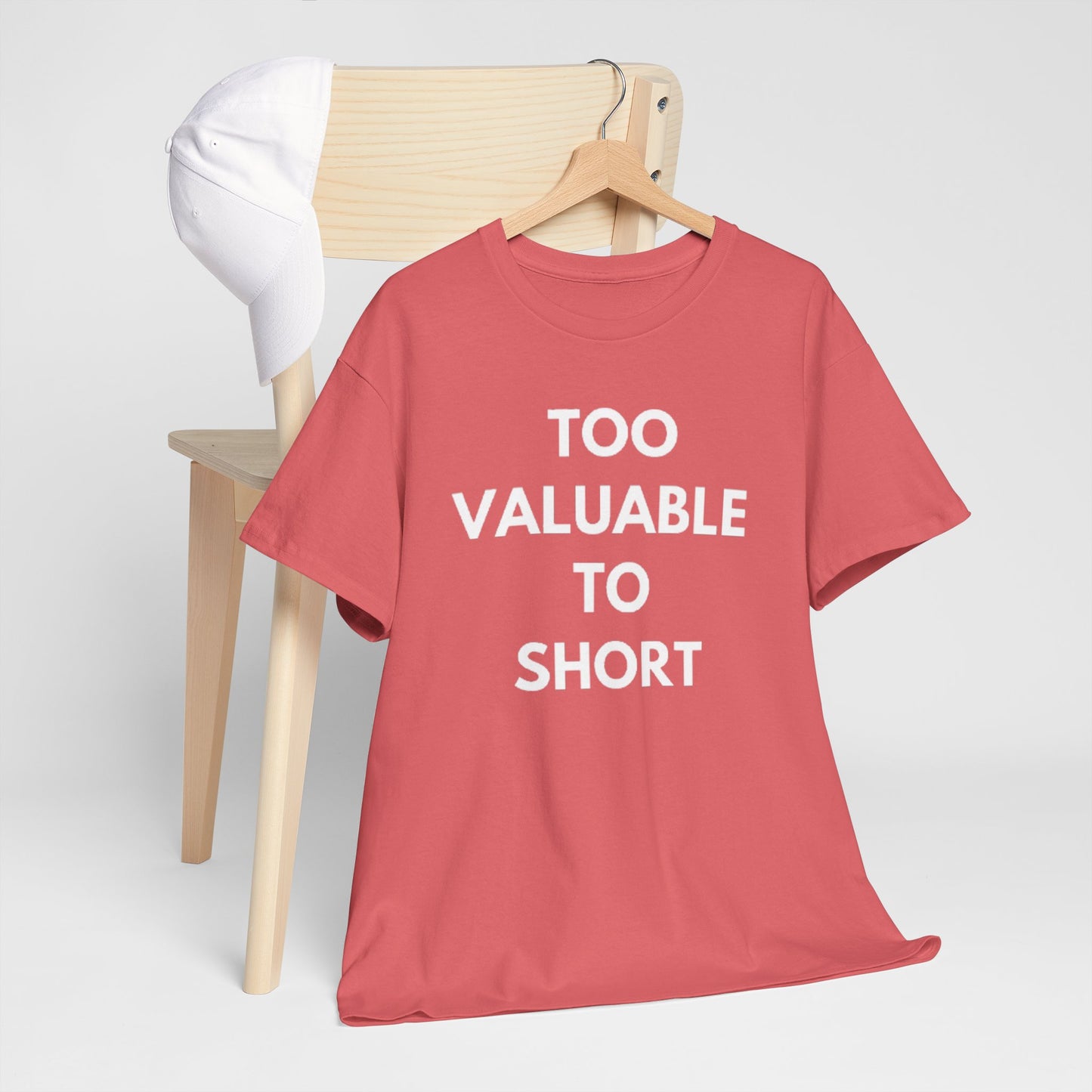 Too Valuable to Short Unisex Heavy Cotton Tee | Casual Wear, Gift for Friends, Everyday Comfort, Statement T-Shirt, Birthday Gift