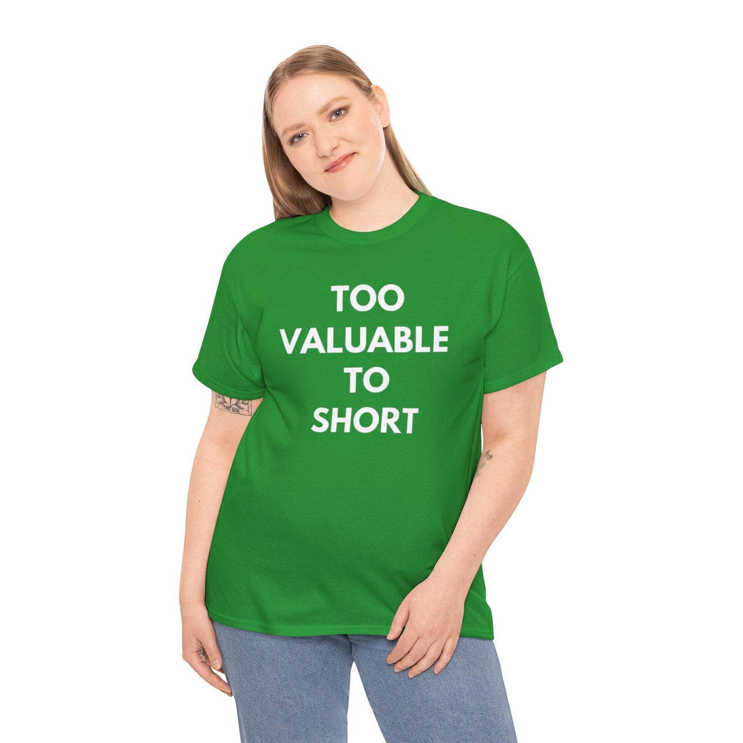 Too Valuable to Short Unisex Heavy Cotton Tee | Casual Wear, Gift for Friends, Everyday Comfort, Statement T-Shirt, Birthday Gift