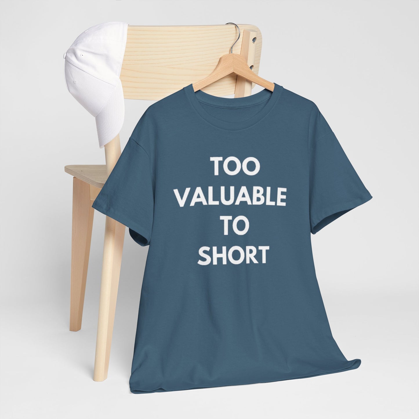 Too Valuable to Short Unisex Heavy Cotton Tee | Casual Wear, Gift for Friends, Everyday Comfort, Statement T-Shirt, Birthday Gift