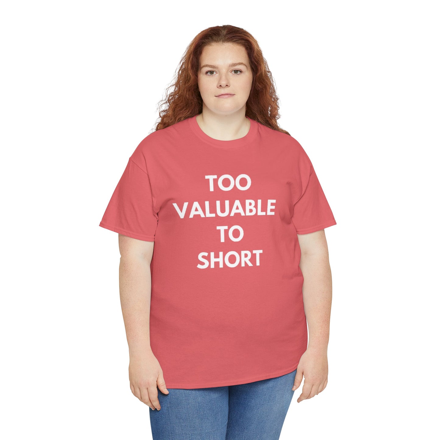 Too Valuable to Short Unisex Heavy Cotton Tee | Casual Wear, Gift for Friends, Everyday Comfort, Statement T-Shirt, Birthday Gift
