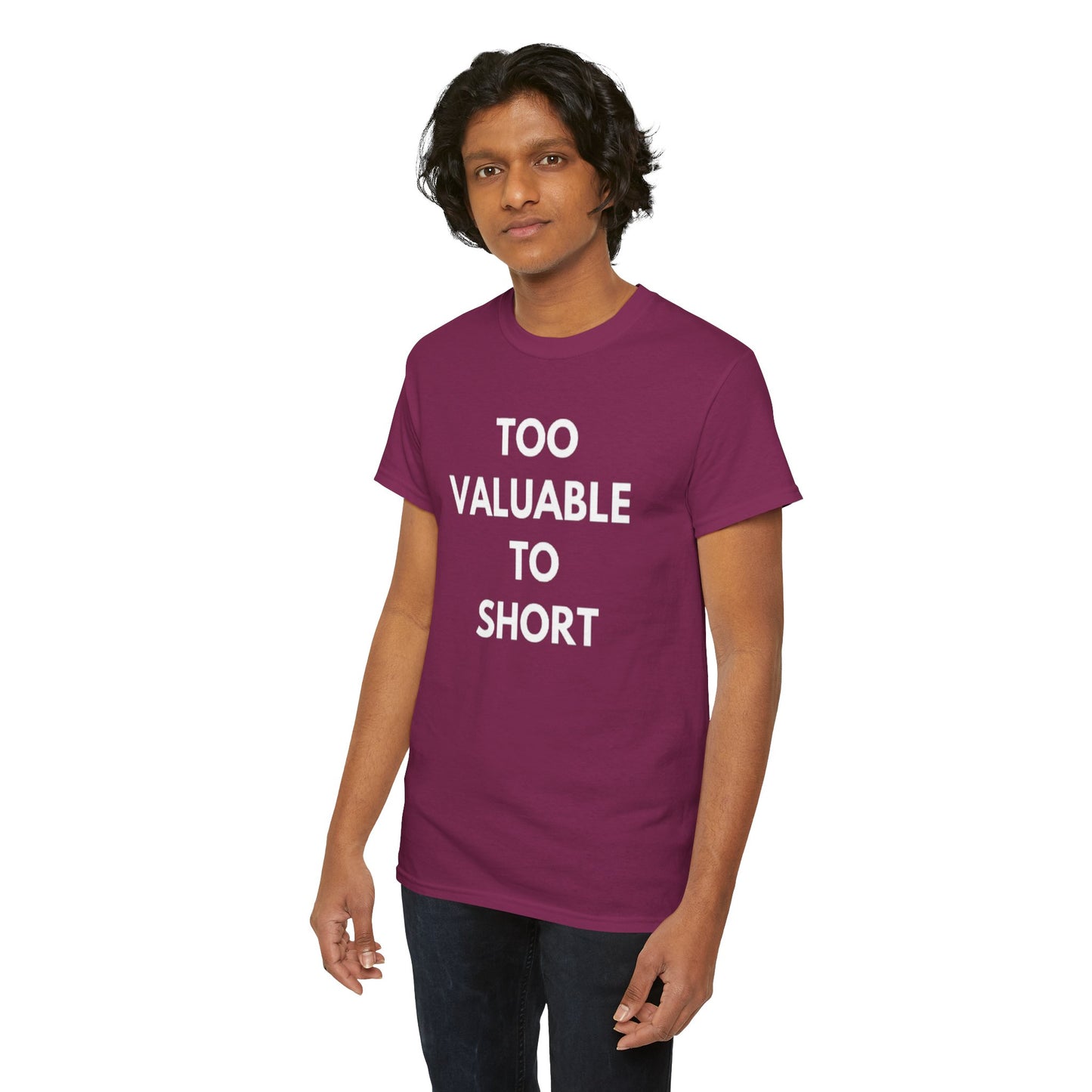Too Valuable to Short Unisex Heavy Cotton Tee | Casual Wear, Gift for Friends, Everyday Comfort, Statement T-Shirt, Birthday Gift
