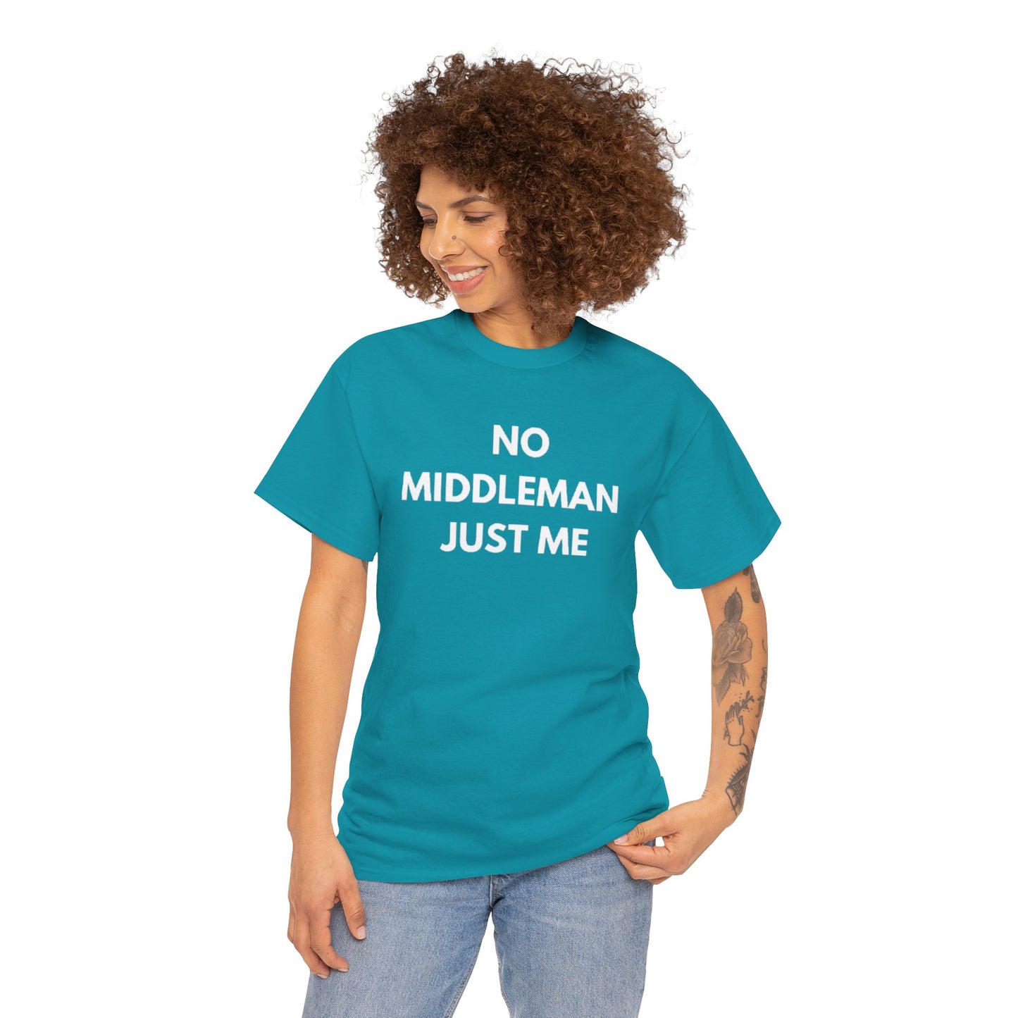 Unisex Tee - 'No Middleman Just Me' Statement Shirt, Casual Wear, Gift for Entrepreneurs, Summer Outfit, Everyday Style