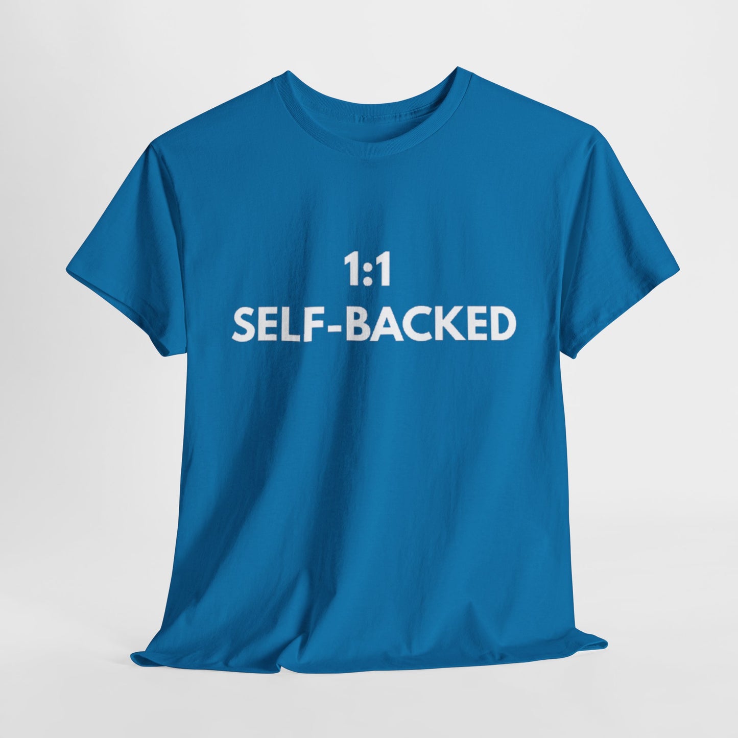 Unisex Heavy Cotton Tee with '1:1 SELF-BACKED' Design - Casual Wear, Gifts for Motivation, Self-Care, Everyday Comfort, Statement Tee