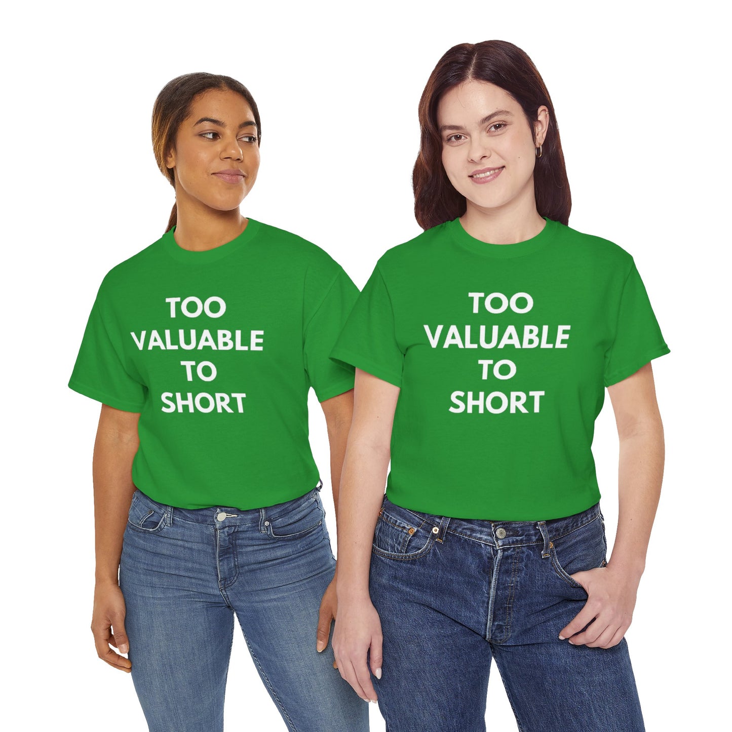 Too Valuable to Short Unisex Heavy Cotton Tee | Casual Wear, Gift for Friends, Everyday Comfort, Statement T-Shirt, Birthday Gift