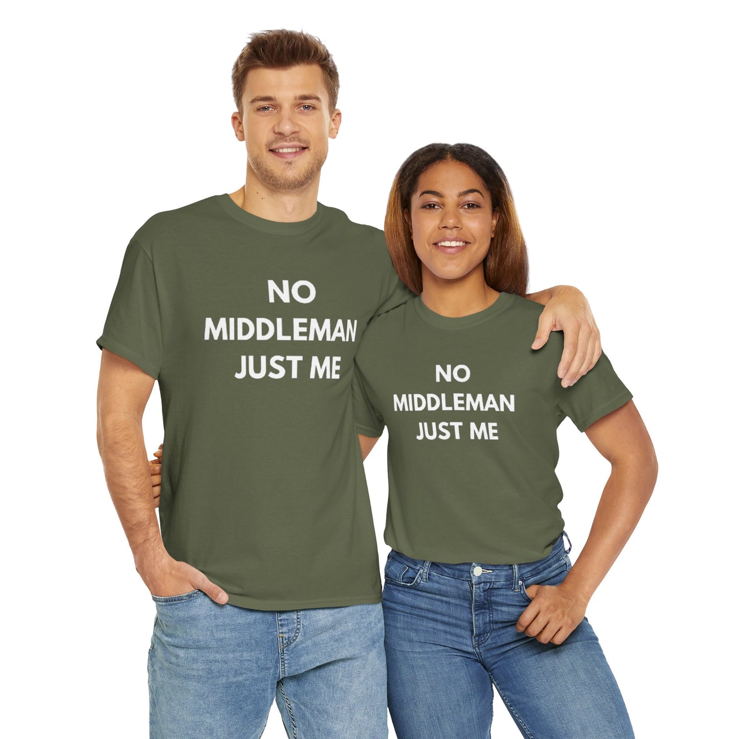Unisex Tee - 'No Middleman Just Me' Statement Shirt, Casual Wear, Gift for Entrepreneurs, Summer Outfit, Everyday Style