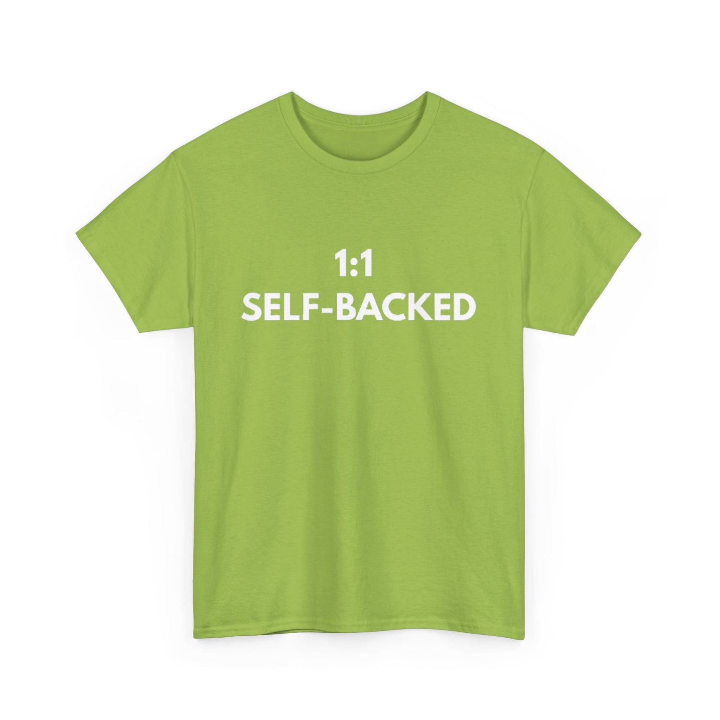 Unisex Heavy Cotton Tee with '1:1 SELF-BACKED' Design - Casual Wear, Gifts for Motivation, Self-Care, Everyday Comfort, Statement Tee