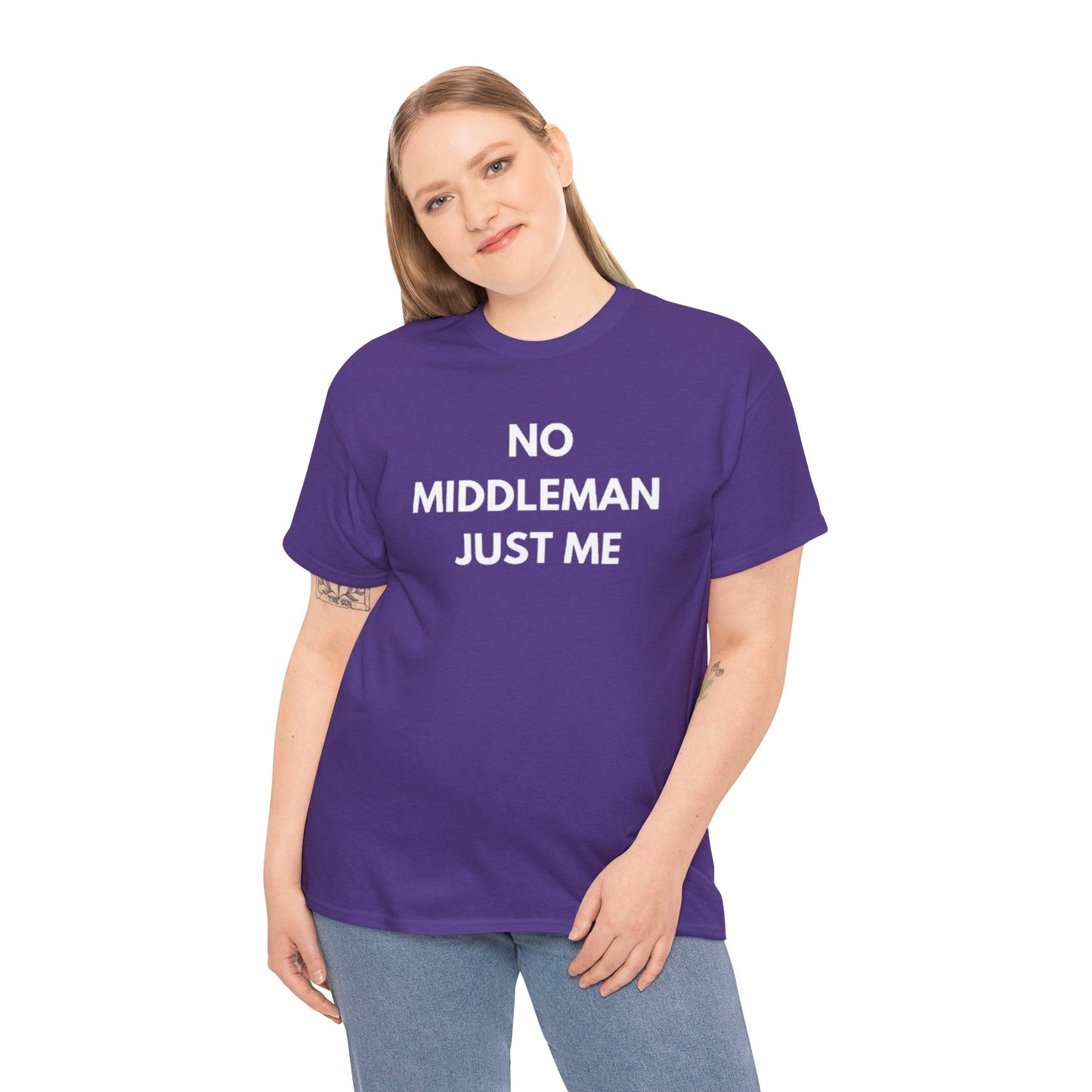 Unisex Tee - 'No Middleman Just Me' Statement Shirt, Casual Wear, Gift for Entrepreneurs, Summer Outfit, Everyday Style