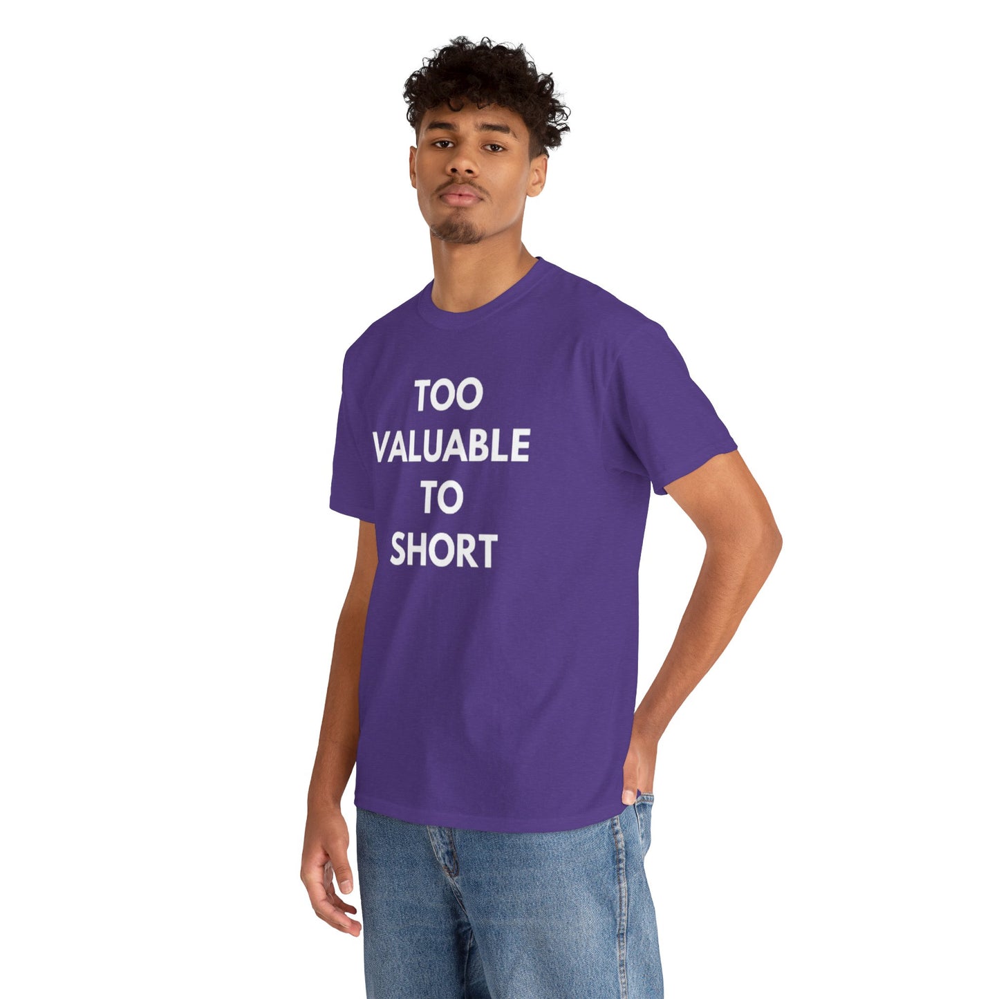 Too Valuable to Short Unisex Heavy Cotton Tee | Casual Wear, Gift for Friends, Everyday Comfort, Statement T-Shirt, Birthday Gift