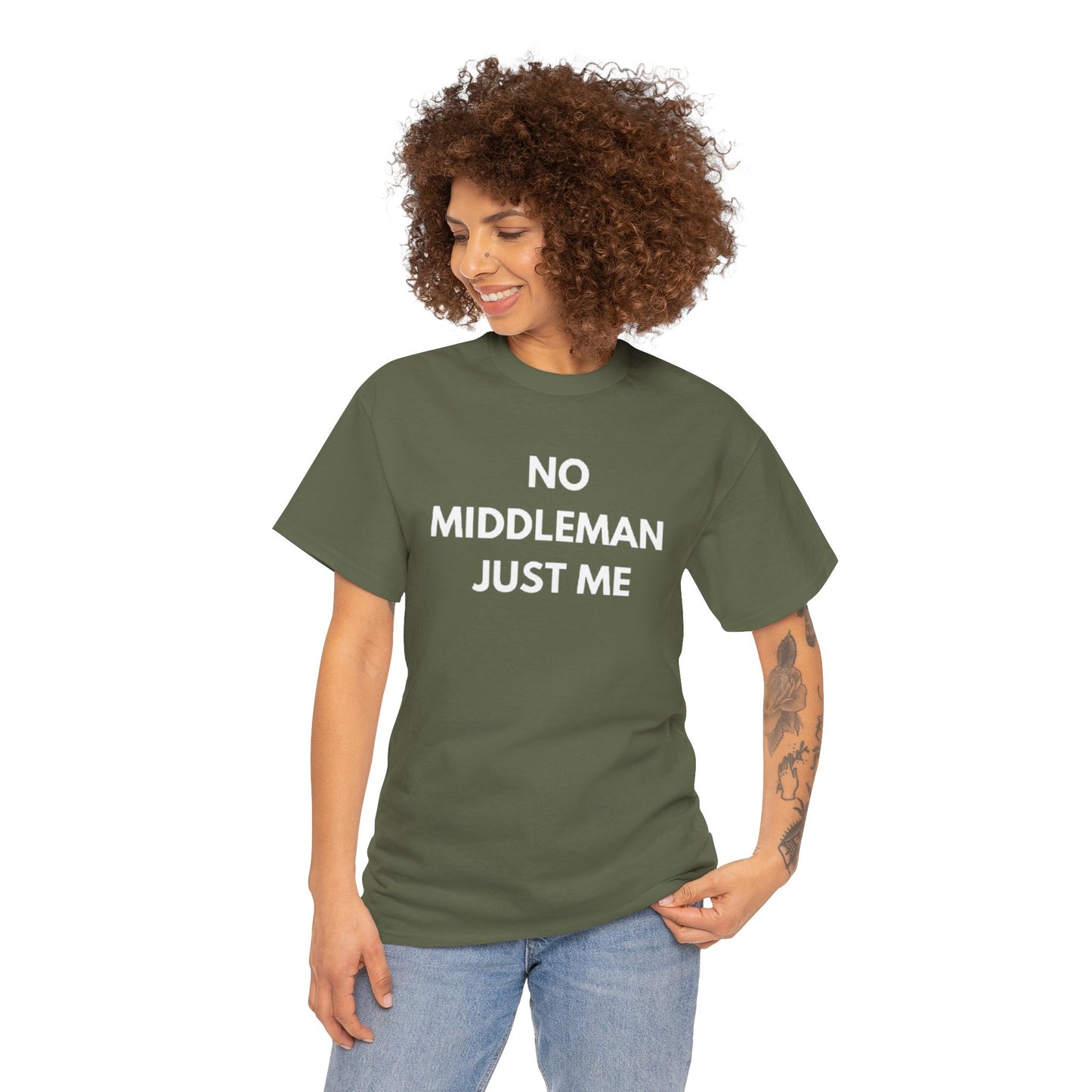 Unisex Tee - 'No Middleman Just Me' Statement Shirt, Casual Wear, Gift for Entrepreneurs, Summer Outfit, Everyday Style