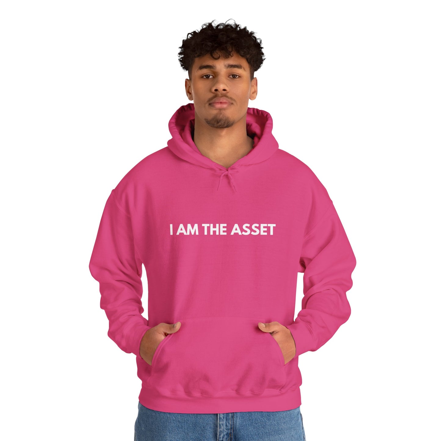 Unisex Heavy Blend Hoodie - "I AM THE ASSET" Cool Casual Sweatshirt, Gift for Entrepreneurs, Cozy Lounge Wear, Motivational Apparel, [...]