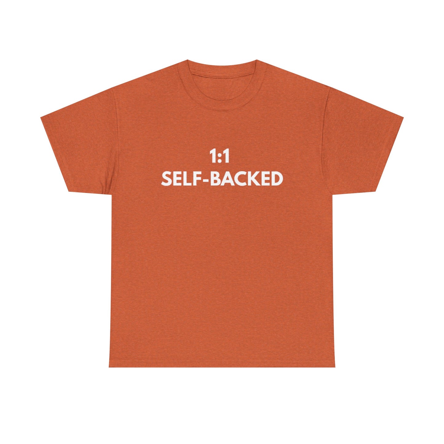 Unisex Heavy Cotton Tee with '1:1 SELF-BACKED' Design - Casual Wear, Gifts for Motivation, Self-Care, Everyday Comfort, Statement Tee