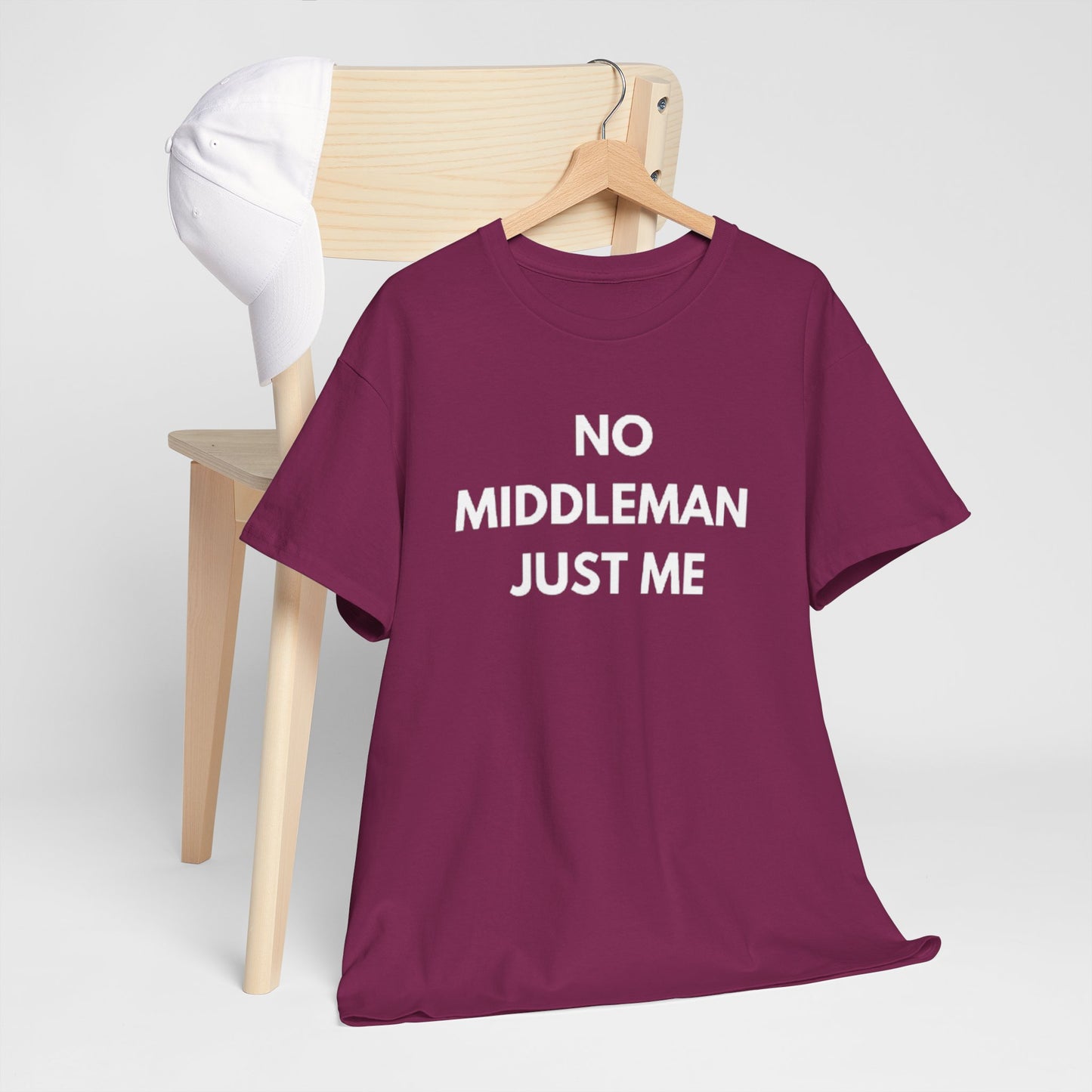 Unisex Tee - 'No Middleman Just Me' Statement Shirt, Casual Wear, Gift for Entrepreneurs, Summer Outfit, Everyday Style
