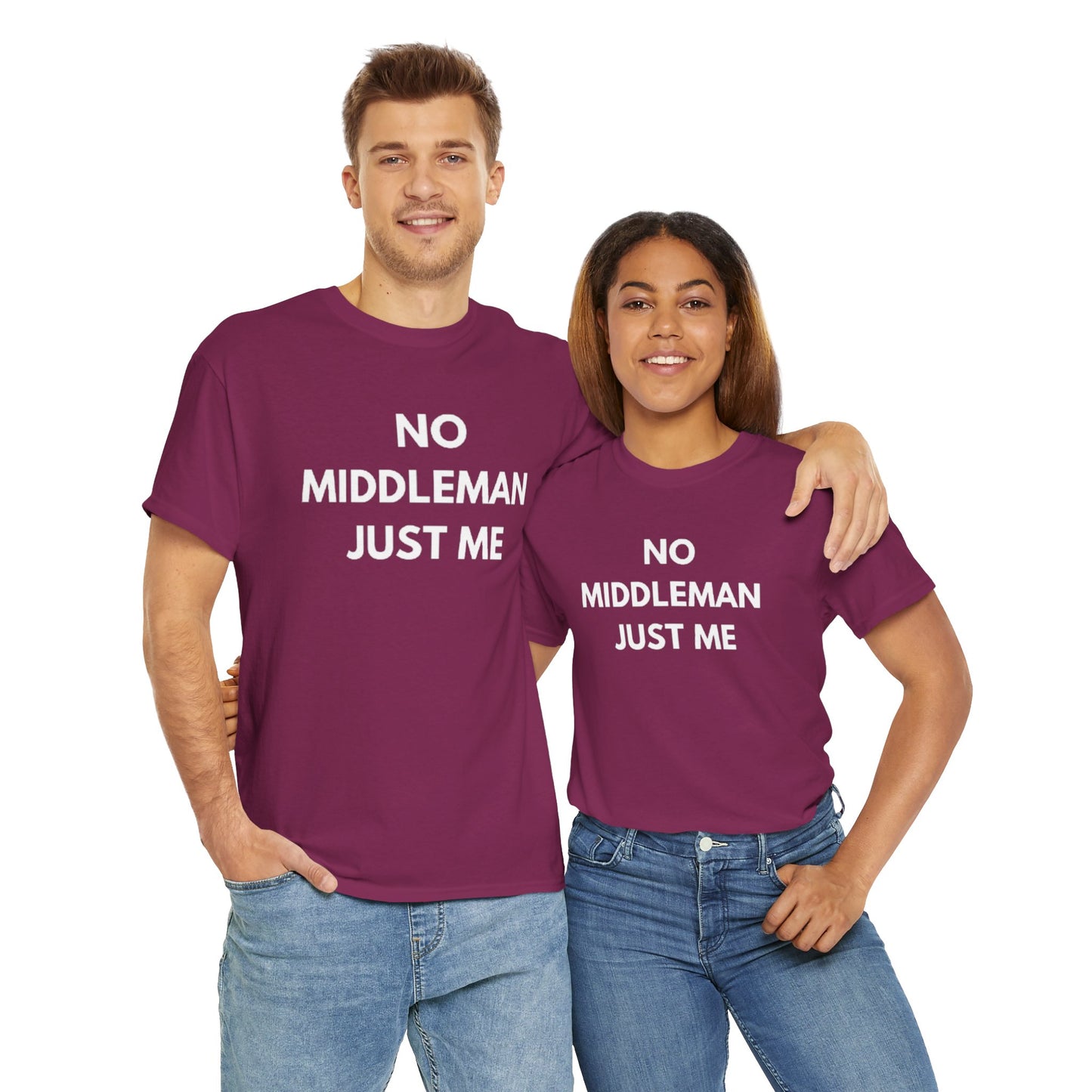 Unisex Tee - 'No Middleman Just Me' Statement Shirt, Casual Wear, Gift for Entrepreneurs, Summer Outfit, Everyday Style